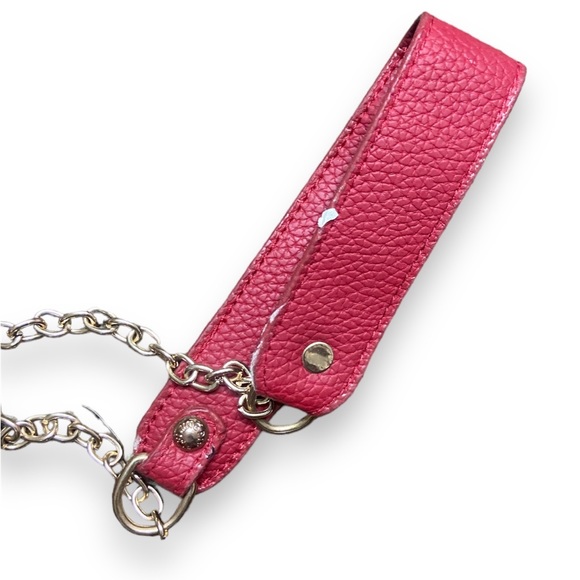 Textured red leather duffle tote bag - Picture 3 of 4